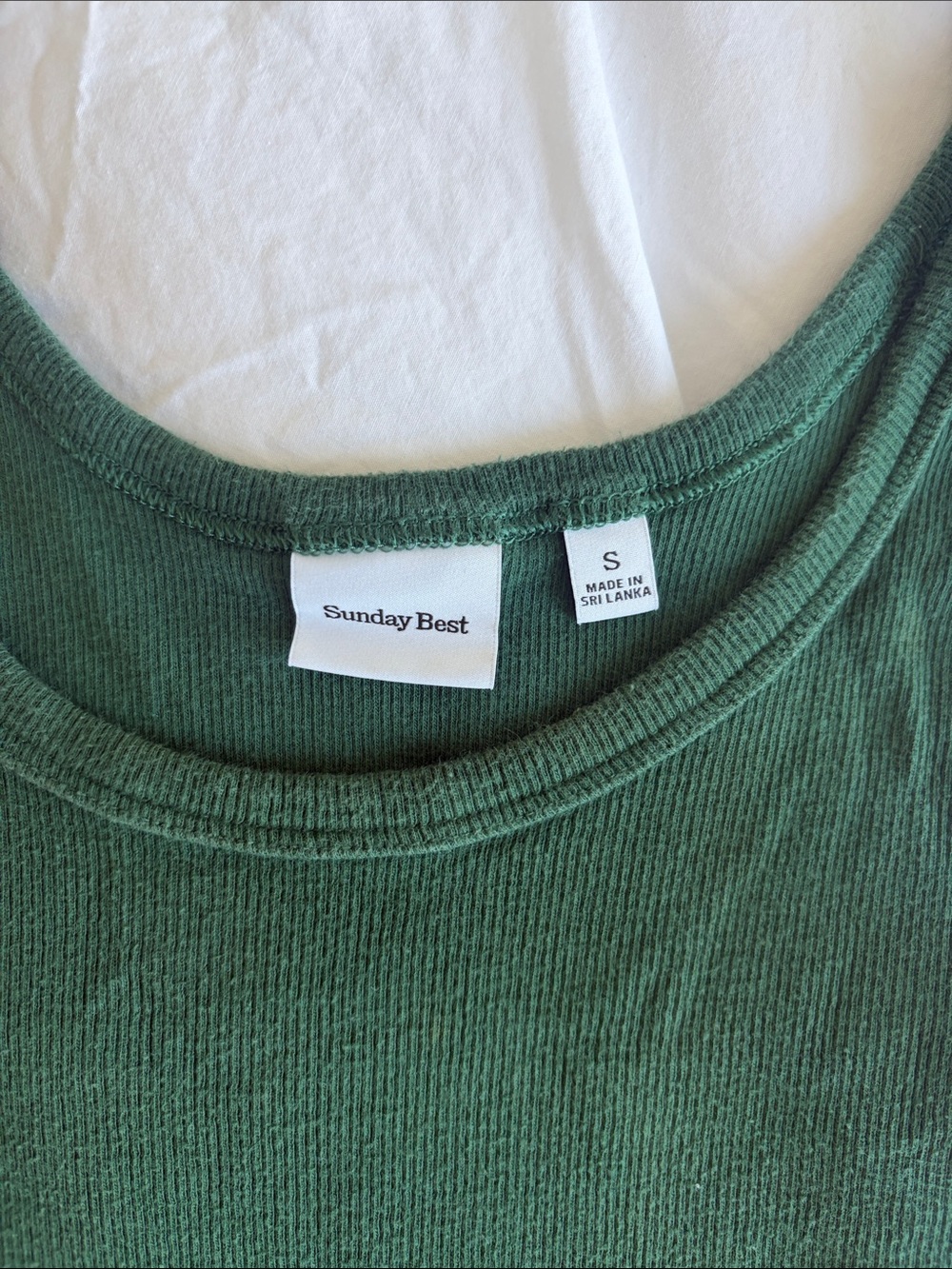 Sunday Best Dark Green Ribbed Tank - Picture 2 of 3